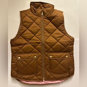 J. Crew Factory Puffer Vest With Snap Pockets Glazed Pecan